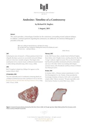 Andesine: Timeline of a Controversy