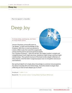 Deeper in Christ Deep Joy Participant’S Guide