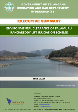 Executive Summary Environmental Clearance of Palamuru Rangareddy Lift Irrigation Scheme