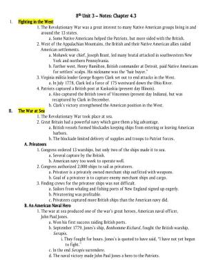 8Th Unit 3 – Notes: Chapter 4.3 I