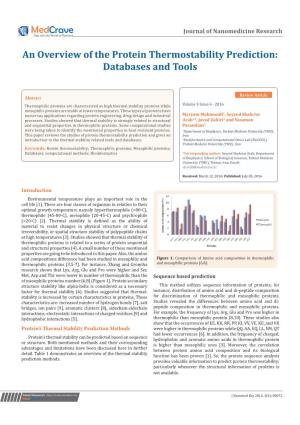 An Overview of the Protein Thermostability Prediction: Databases and Tools