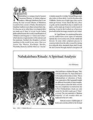Nabakalebara Rituals: a Spiritual Analysis