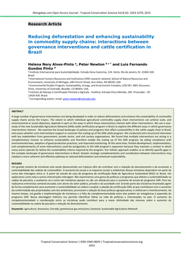 Interactions Between Governance Interventions and Cattle Certification in Brazil