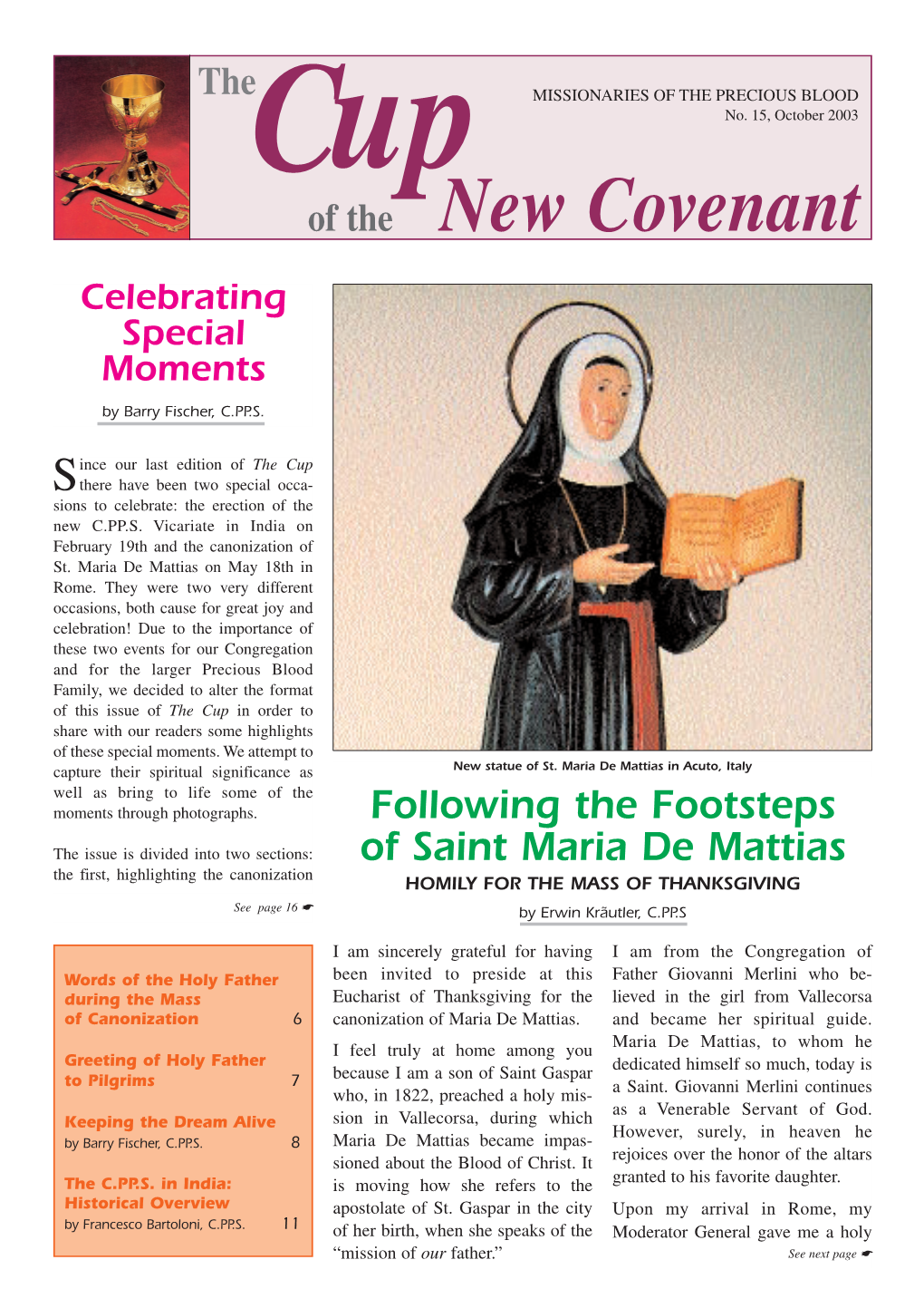 Of the New Covenant Celebrating Special Moments