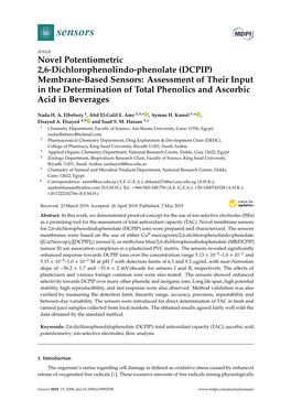 Novel Potentiometric 2, 6-Dichlorophenolindo-Phenolate