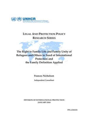 Right' to Family Life and Family Unity of Refugees