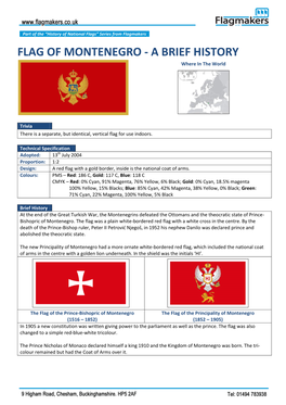 FLAG of MONTENEGRO - a BRIEF HISTORY Where in the World