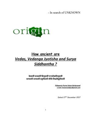 Vedas, Vedanga Jyotisha and Surya Siddhantha ?