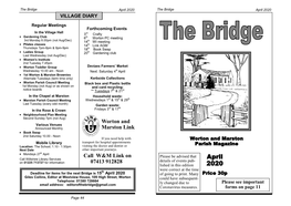 April 2020 the Bridge April 2020 VILLAGE DIARY