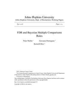 FDR and Bayesian Multiple Comparisons Rules