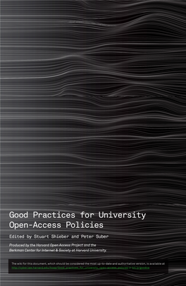 Good Practices for University Open-Access Policies: ﻿ 1 V