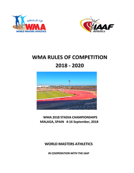 Wma Rules of Competition 2018 - 2020