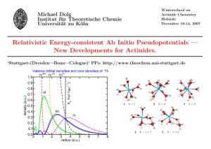 Relativistic Energy-Consistent Ab Initio Pseudopotentials — New Developments for Actinides