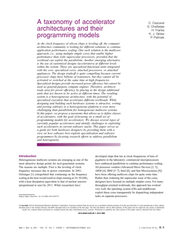 A Taxonomy of Accelerator Architectures and Their