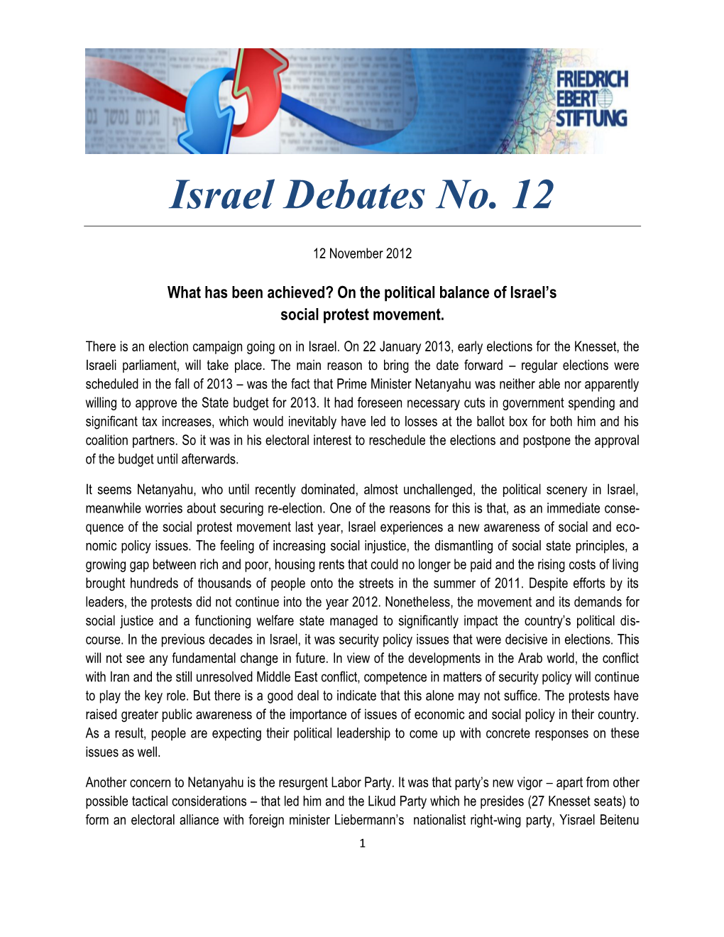 Israel Debates No. 12