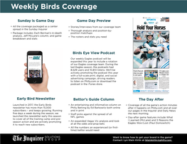 Weekly Birds Coverage