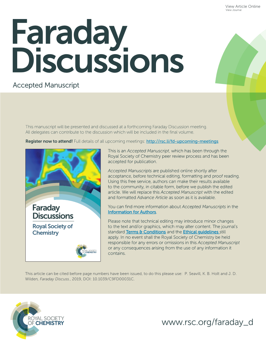 Faraday Discussions Accepted Manuscript