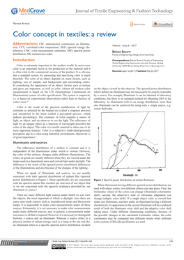 Color Concept in Textiles: a Review