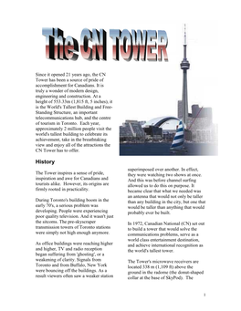 CN Tower Has Been a Source of Pride of Accomplishment for Canadians