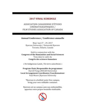 2017 Final Schedule