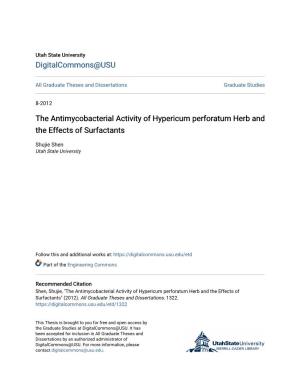 The Antimycobacterial Activity of Hypericum Perforatum Herb and the Effects of Surfactants