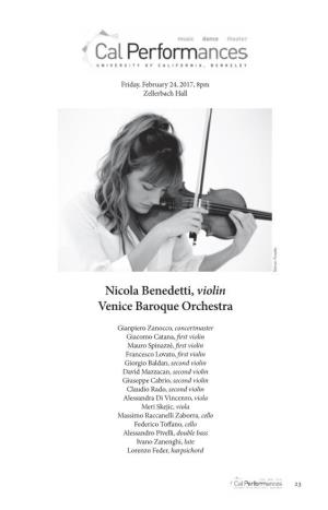 Nicola Benedetti, Violin Venice Baroque Orchestra