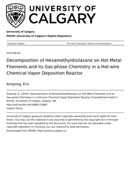 Decomposition of Hexamethyldisilazane on Hot Metal Filaments and Its Gas-Phase Chemistry in a Hot-Wire Chemical Vapor Deposition Reactor