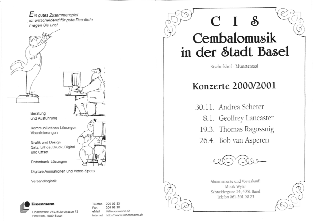 C 1 Cembalomusik in Der Stadt Basel Bischofshof· Münstersaal