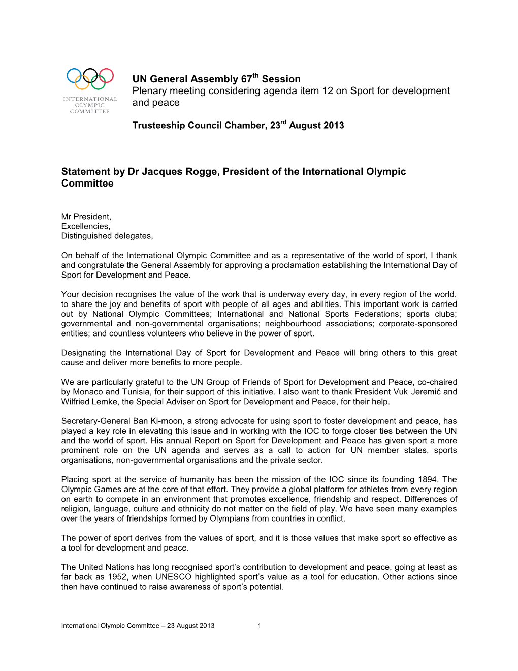 International Olympic Committee