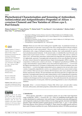 Phytochemical Characterization and Screening of Antioxidant