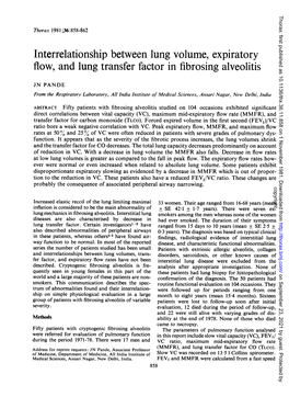 Interrelationship Between Lung Volume, Expiratory Flow, and Lung Transfer Factor in Fibrosing Alveolitis