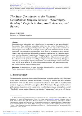 Original Nations' ``Sovereignty-Building'