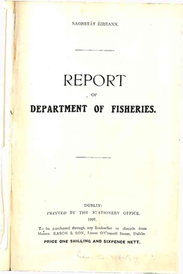REPORT of DEPARTMENT of FISHERIES