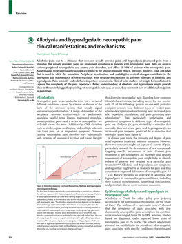 Allodynia and Hyperalgesia in Neuropathic Pain: Clinical Manifestations and Mechanisms