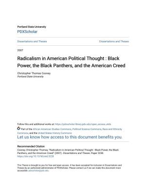 Black Power, the Black Panthers, and the American Creed