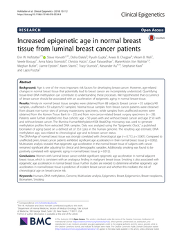 51. Increased Epigenetic Age in Normal Breast Tissue from Luminal