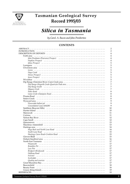 Silica in Tasmania