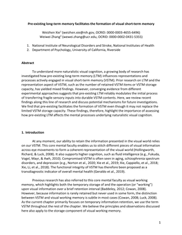 Pre-Existing Long-Term Memory Facilitates the Formation of Visual Short-Term Memory