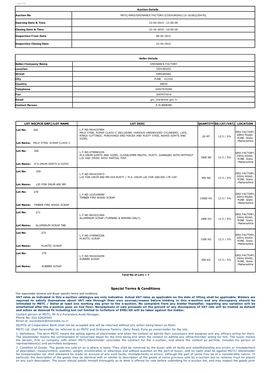 Auction Details Seller Details