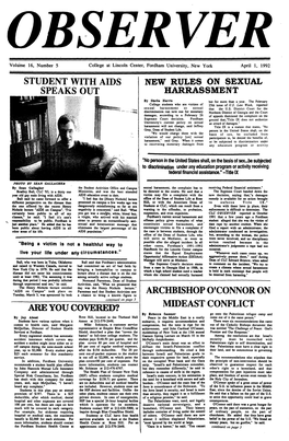 Student with Aids Speaks out Archbishop O'connor On