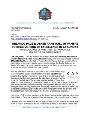 Orlando Pace & Other Rams Hall of Famers to Receive