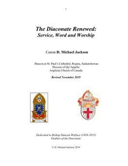 The Diaconate Renewed: Service, Word and Worship