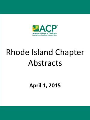 Rhode Island Chapter Abstracts