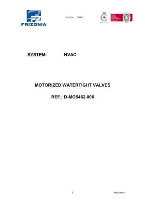 Hvac Motorized Watertight Valves Ref.: D