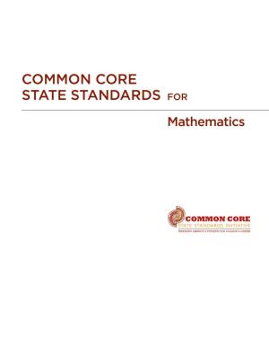 Common Core State Standards for MATHEMATICS