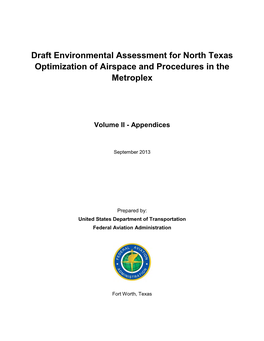 Draft Environmental Assessment for North Texas Optimization of Airspace and Procedures in the Metroplex
