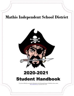 Mathis Independent School District 2020-2021 Student Handbook