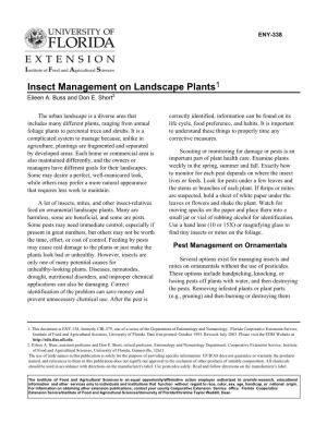 Insect Management on Landscape Plants1 Eileen A