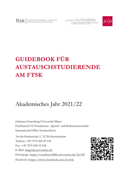 Guidebook Für Austauschstudierende Am Ftsk