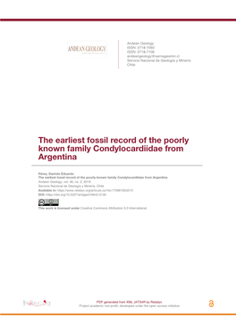 The Earliest Fossil Record of the Poorly Known Family Condylocardiidae from Argentina